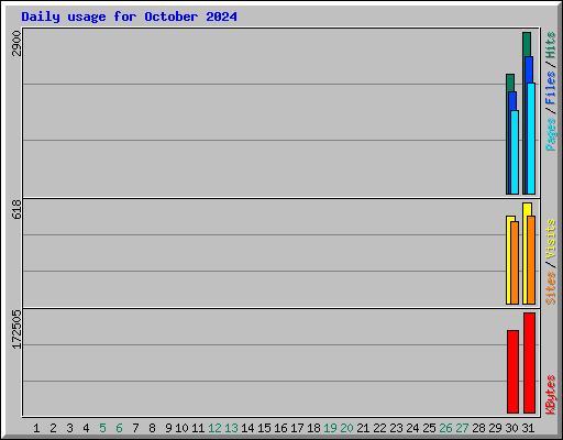 Daily usage for October 2024