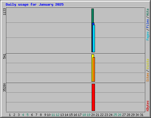 Daily usage for January 2025