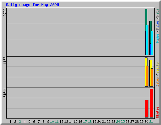 Daily usage for May 2025
