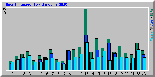 Hourly usage for January 2025